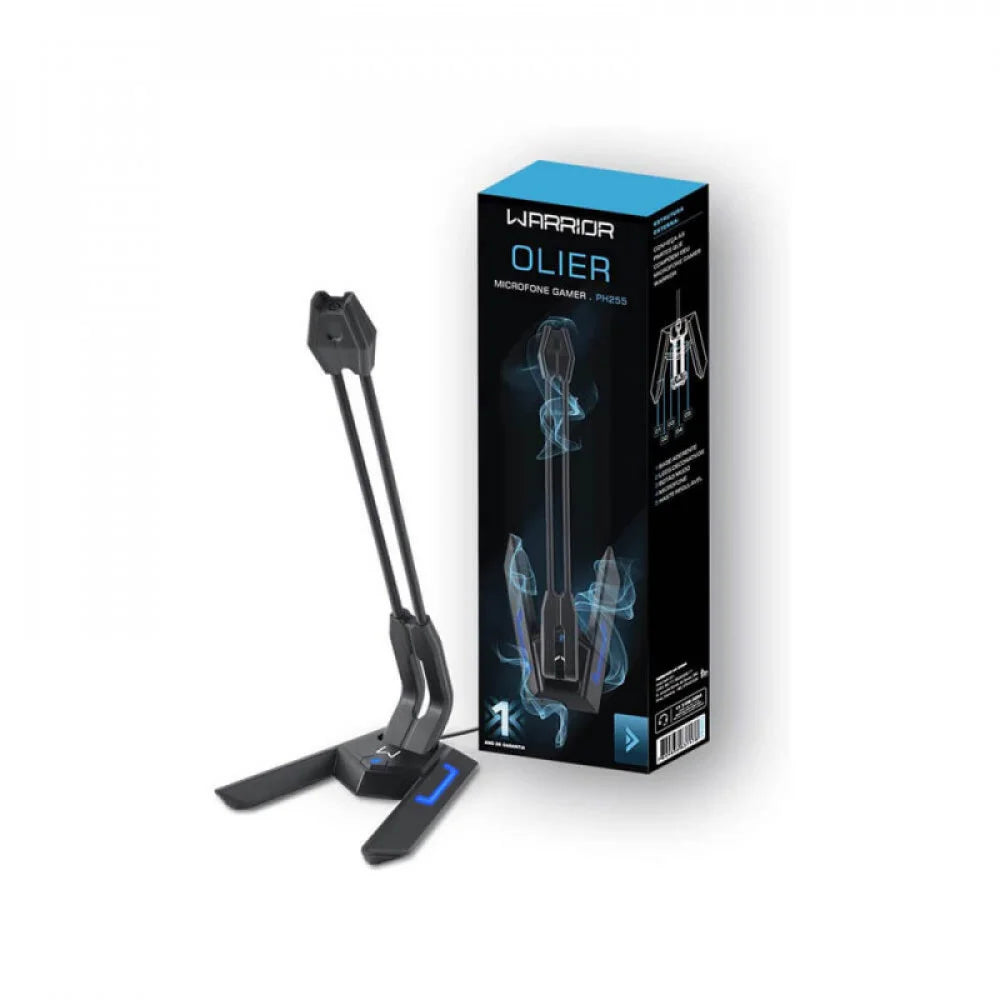 Microfone Gamer Multi Ph255, Warrior Olier, USB, Led, Preto