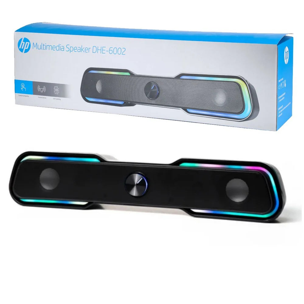Caixa De Som Soundbar Gamer HP DHE-6002, LED, RGB, 4W, Preto - 8yj93aa