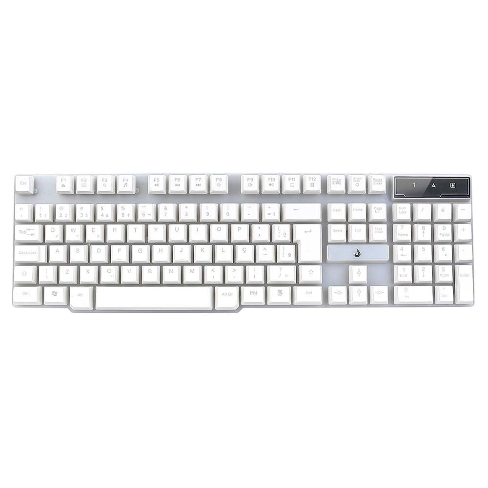 Teclado Semi Mecânico Gamer Rise Mode G1 Full, Membrana, USB, Branco - RM-TG-01-FW