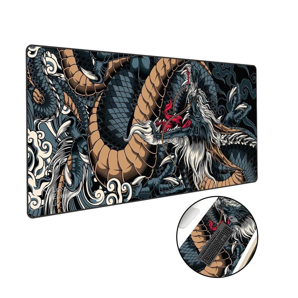 Mouse Pad Gamer Criarte Dragão Azul, Speed, Extra Grande, Profissional 90x40
