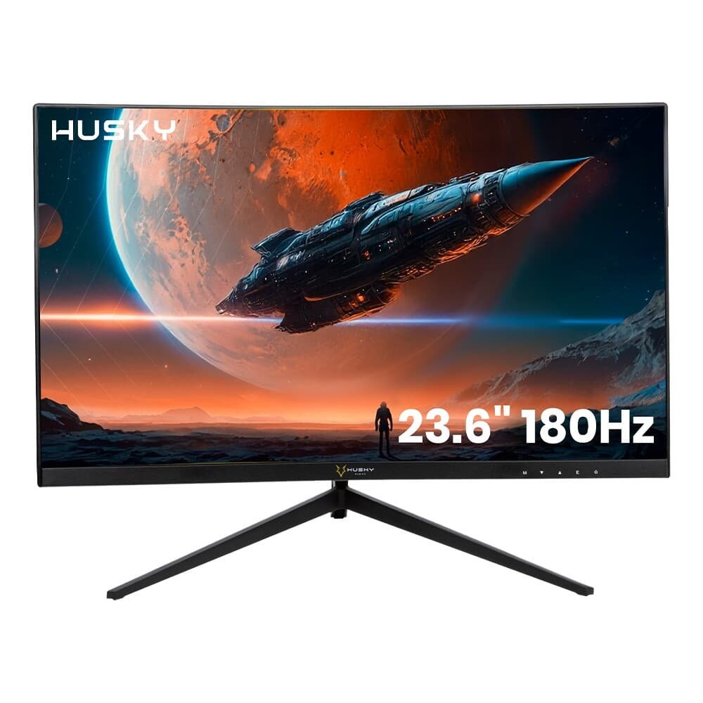 Monitor Gamer Husky Snow 23.6 LED Full HD, Curvo, 180Hz, 1ms, HDMI e DisplayPort, 99% sRGB, Adaptive Sync, Ajuste de Ângulo - HGMT000