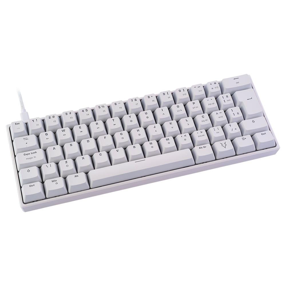 Teclado Mecânico Gamer Husky Blizzard, 60%, RGB, Switch Gateron Red, ABNT2, Branco -  HTG001BRVR
