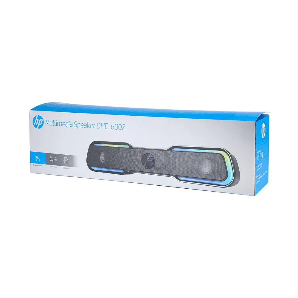 Caixa De Som Soundbar Gamer HP DHE-6002, LED, RGB, 4W, Preto - 8yj93aa