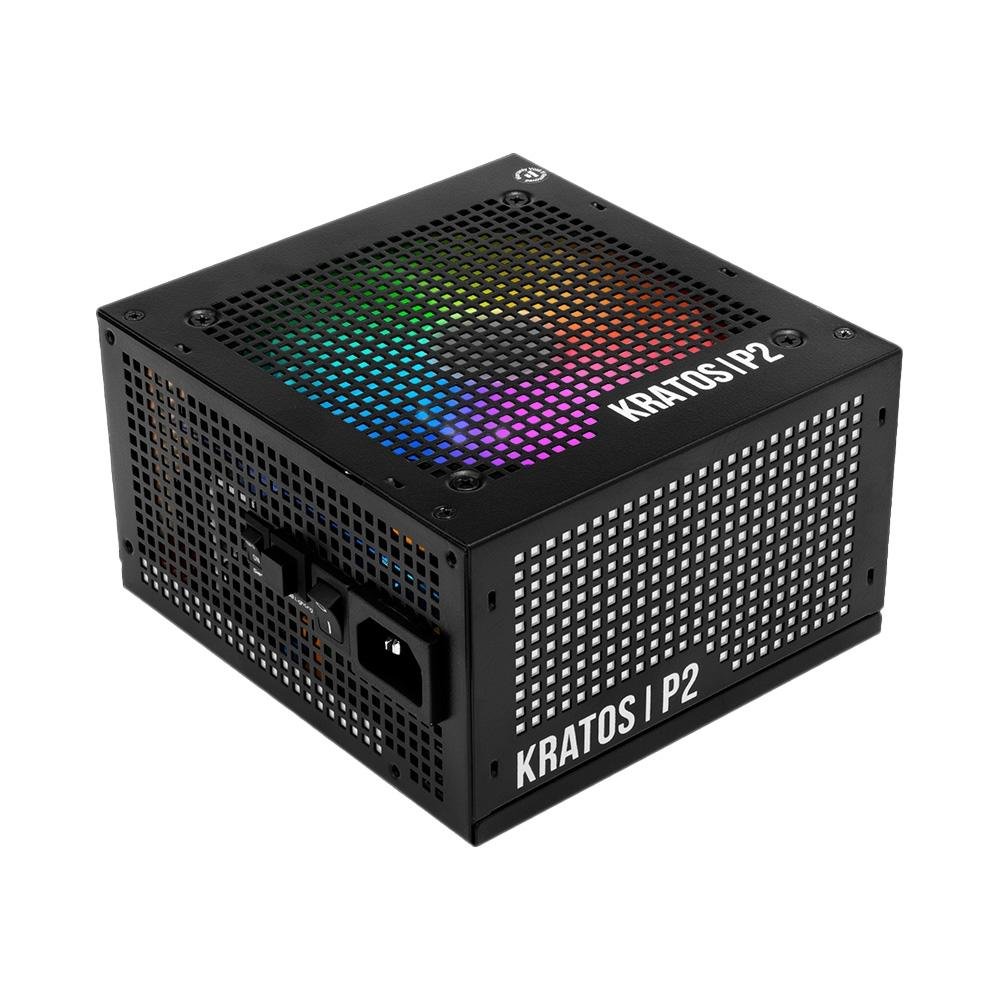 Fonte Gamdias Kratos P2 750, 750W, ARGB, 80 Plus Gold, Sem Cabo, Preto - KRATOS P2-750G L.A