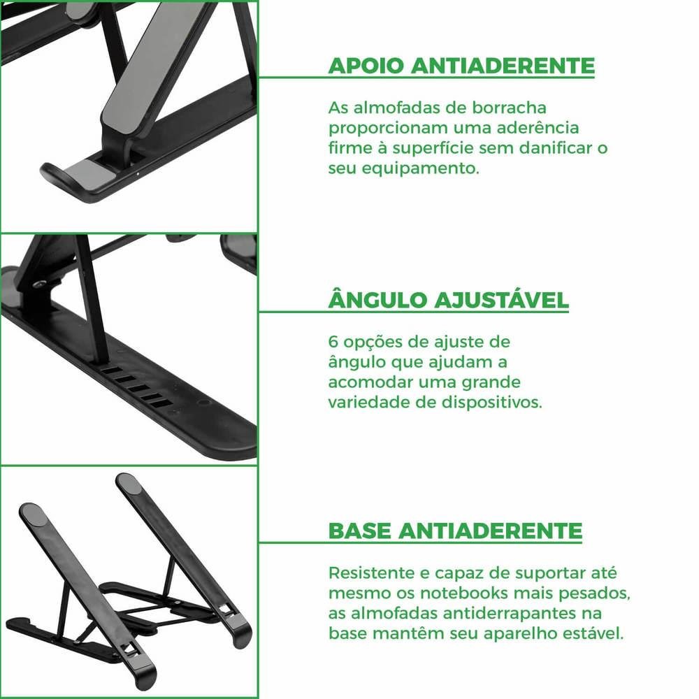 Base Suporte Ergonômico P/ Notebook,netbook, Tablet Dobrável