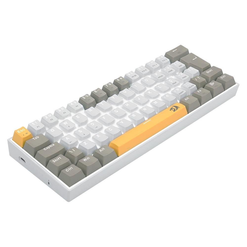Teclado Gamer Redragon Lakshmi, Switch Brown, Layout 60%, ABNT2, Cinza - K606-YL&WT&GY (PT-BROWN)