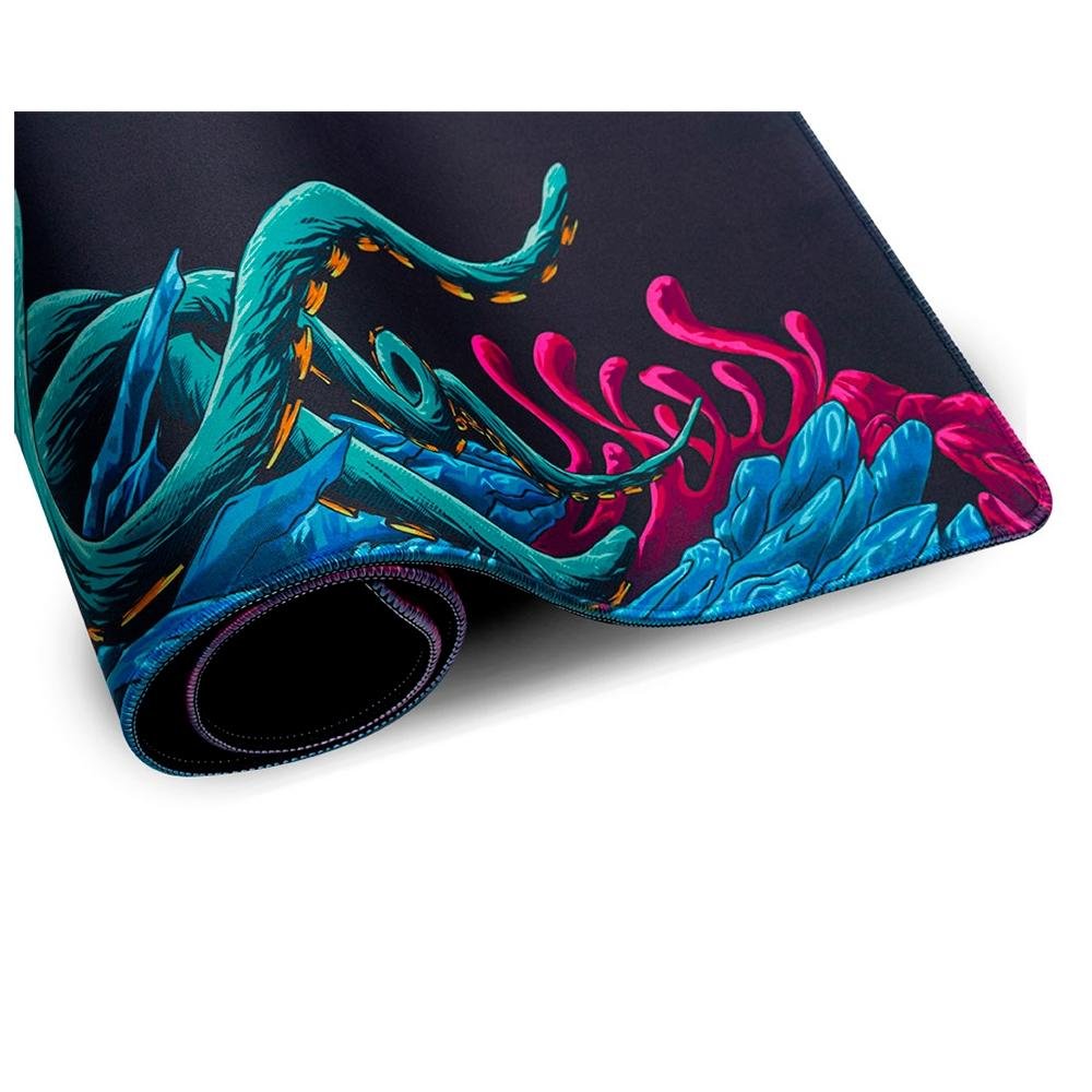 Mousepad Dazz Hybrid Daskmat Octopus, Extra Grande 900x400mm, Borda Costurada, Preto Estampado - 62000141