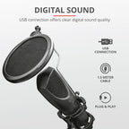 Microfone Gamer Trust SGXT 232 Mantis Streaming Podcast, USB - 22656