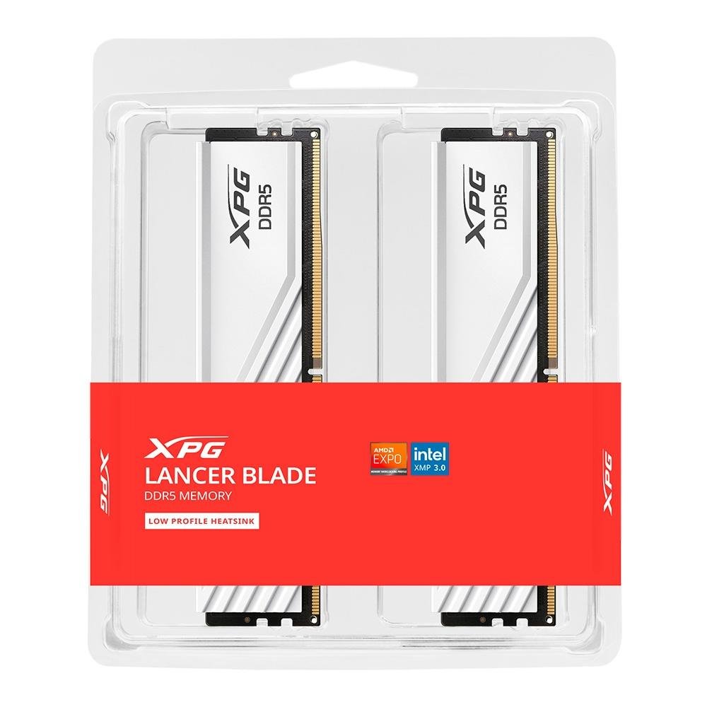 Memória RAM XPG Lancer Blade, 16GB(2x8GB), DDR5, 6000MHz, Dual Tray, CL48, Branco - AX5U6000C4816G-DTLABWH