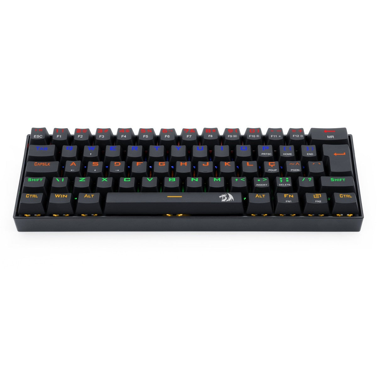 Teclado Gamer Mecânico Redragon Lakshmi, Rainbow, Switch Blue, ABNT2, 60%, Black, K606R