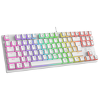 Teclado Mecânico Gamer Ninja Leap Pudim, Switch Blue, Rainbow, ABNT2, White