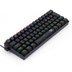 Teclado Gamer Mecânico Redragon Lakshmi, Rainbow, Switch Blue, ABNT2, 60%, Black, K606R