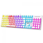 Teclado Mecânico Gamer Ninja Leap Pudim, Switch Blue, Rainbow, ABNT2, Full Size, White, GN-KB-LPFSWPRUAB