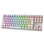 Teclado Mecânico Gamer Ninja Leap Pudim, Switch Blue, Rainbow, ABNT2, White