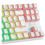 Teclado Mecânico Gamer Ninja Leap Pudim, Switch Blue, Rainbow, ABNT2, White