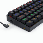 Teclado Gamer Mecânico Redragon Lakshmi, Rainbow, Switch Blue, ABNT2, 60%, Black, K606R