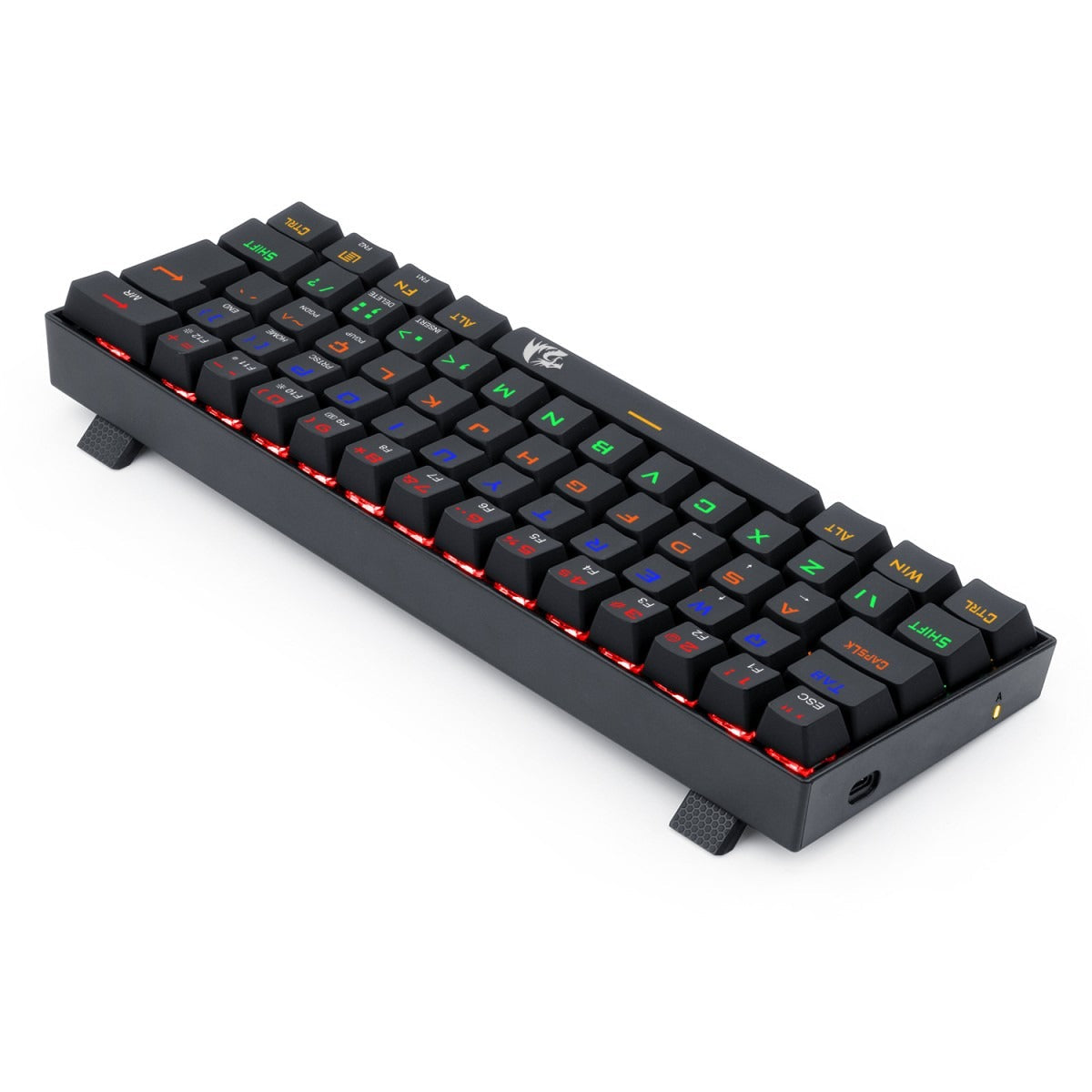 Teclado Gamer Mecânico Redragon Lakshmi, Rainbow, Switch Blue, ABNT2, 60%, Black, K606R